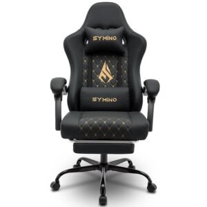 Symino Ergonomic Gaming Chair – Adjustable Swivel Chair with Footrest for Comfortable Gaming