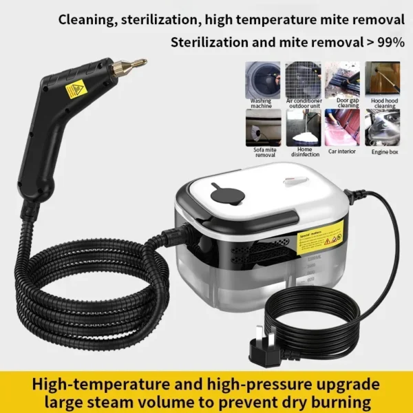 High Pressure Steam Cleaner ?C 1200ml Large Tank, Portable Handheld Steamer with 3 Brush Heads for Home, Kitchen & Car Cleaning - Image 5