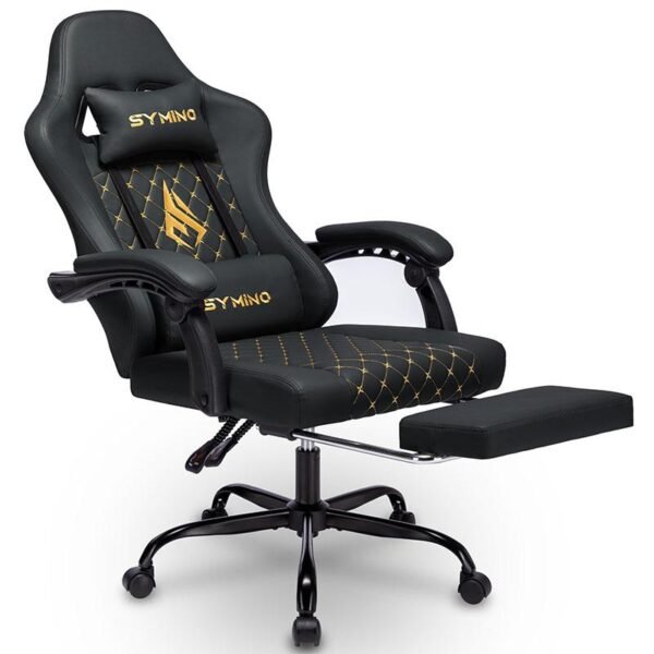 Symino Ergonomic Gaming Chair – Adjustable Swivel Chair with Footrest for Comfortable Gaming - Image 2