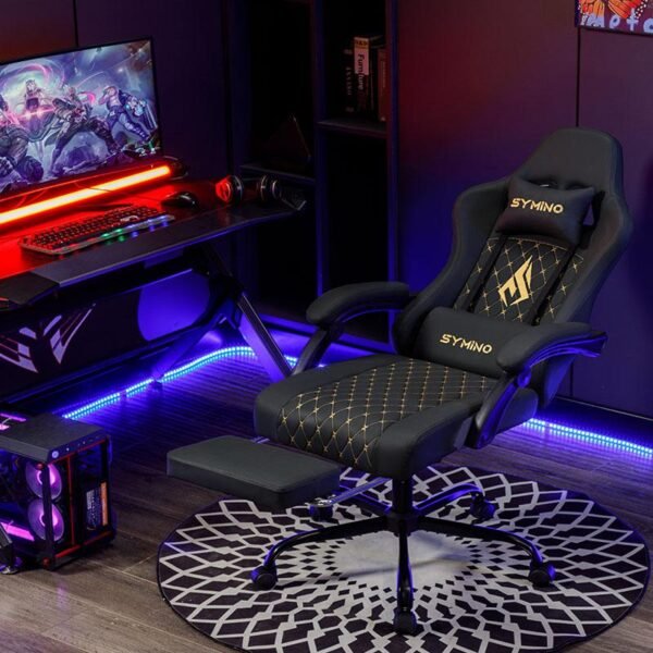Symino Ergonomic Gaming Chair – Adjustable Swivel Chair with Footrest for Comfortable Gaming - Image 3