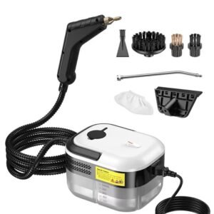 High Pressure Steam Cleaner ?C 1200ml Large Tank, Portable Handheld Steamer with 3 Brush Heads for Home, Kitchen & Car Cleaning